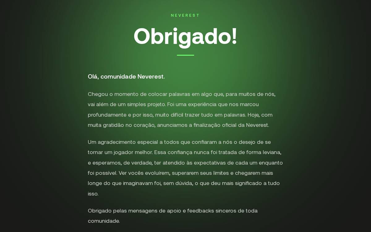 Neverest website preview