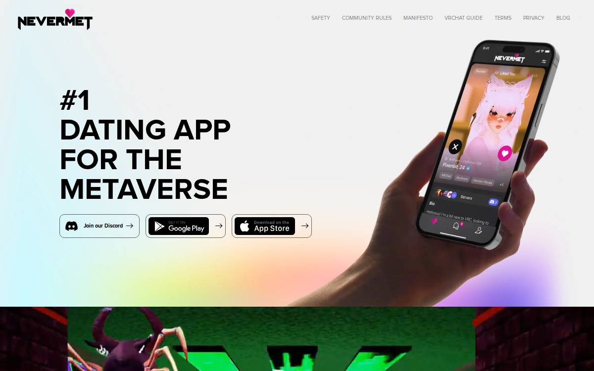 Nevermet website preview