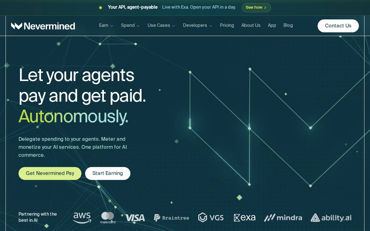 Nevermined website preview