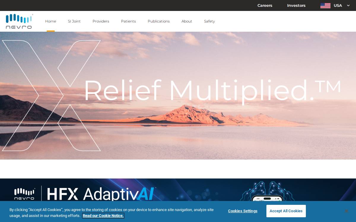 Nevro website preview