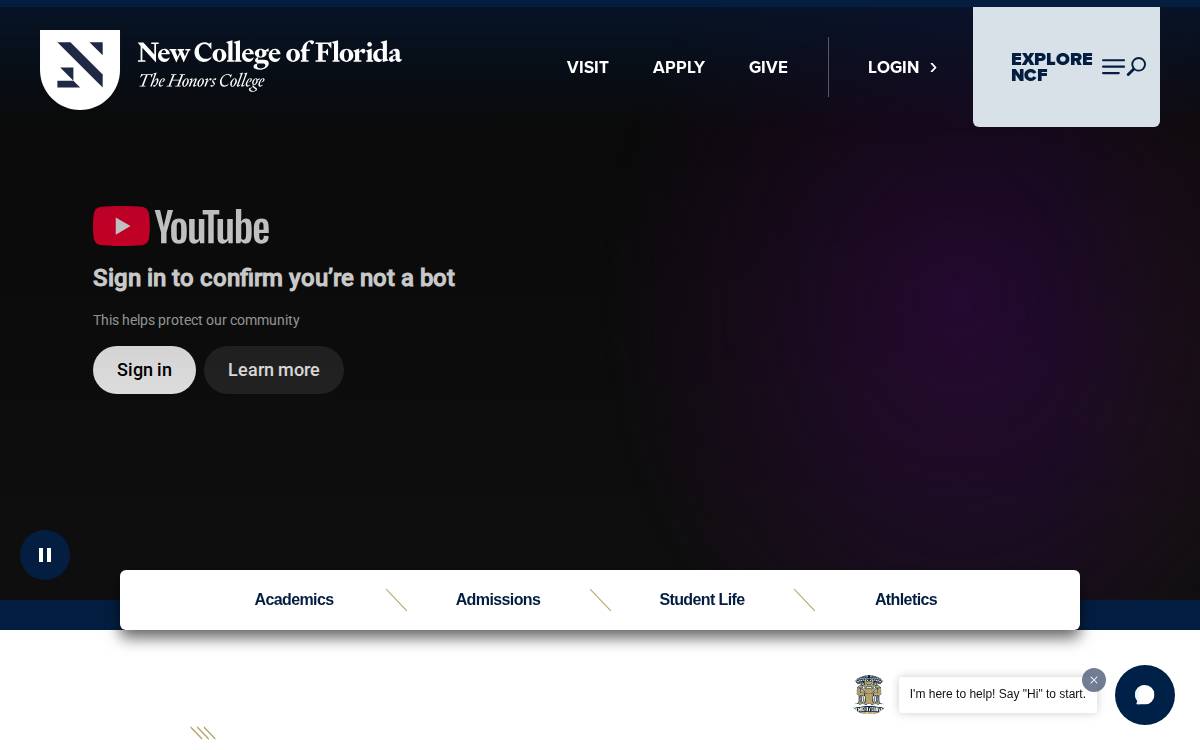 New College of Florida website preview