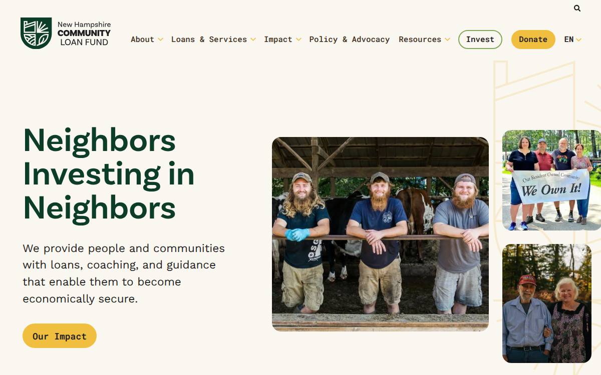 New Hampshire Community Loan Fund website preview