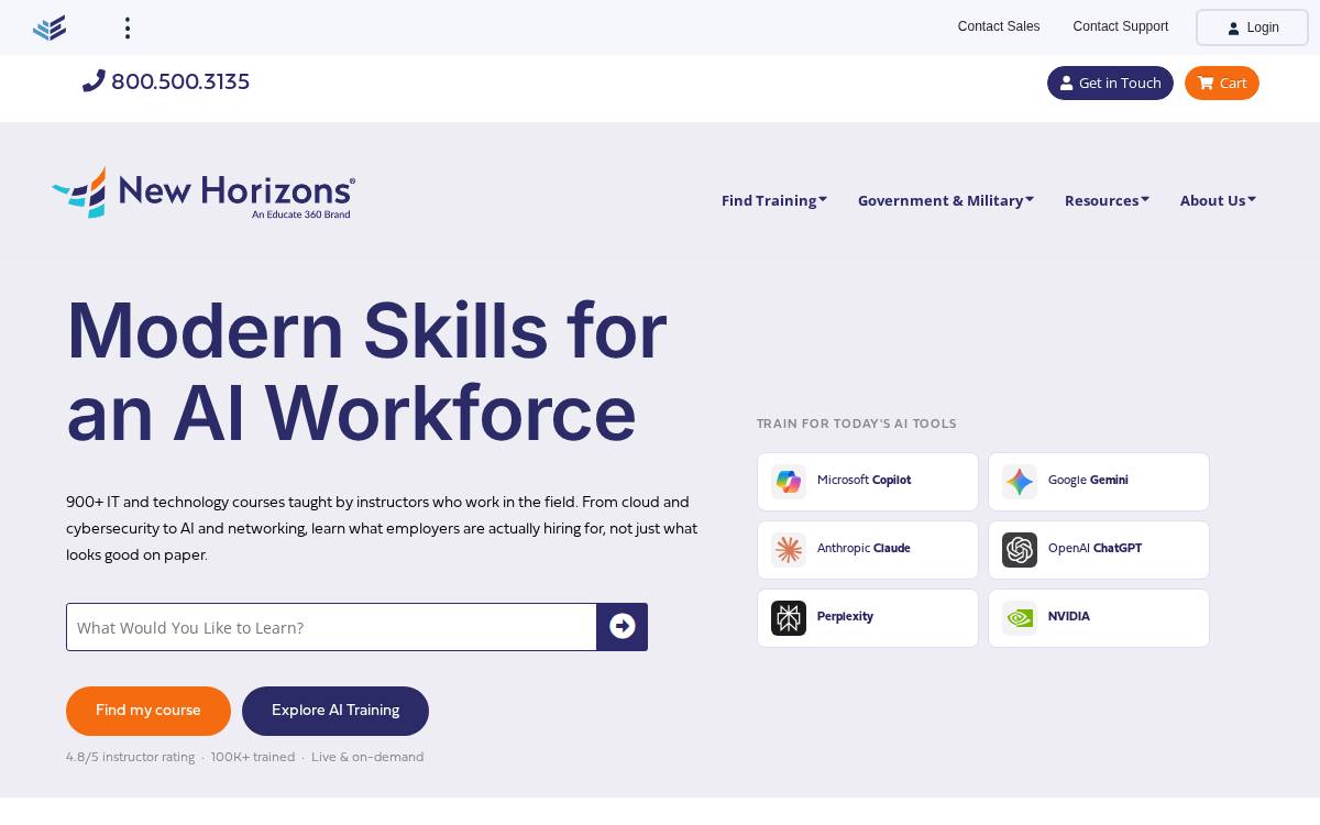 New Horizons Computer Learning Centers website preview