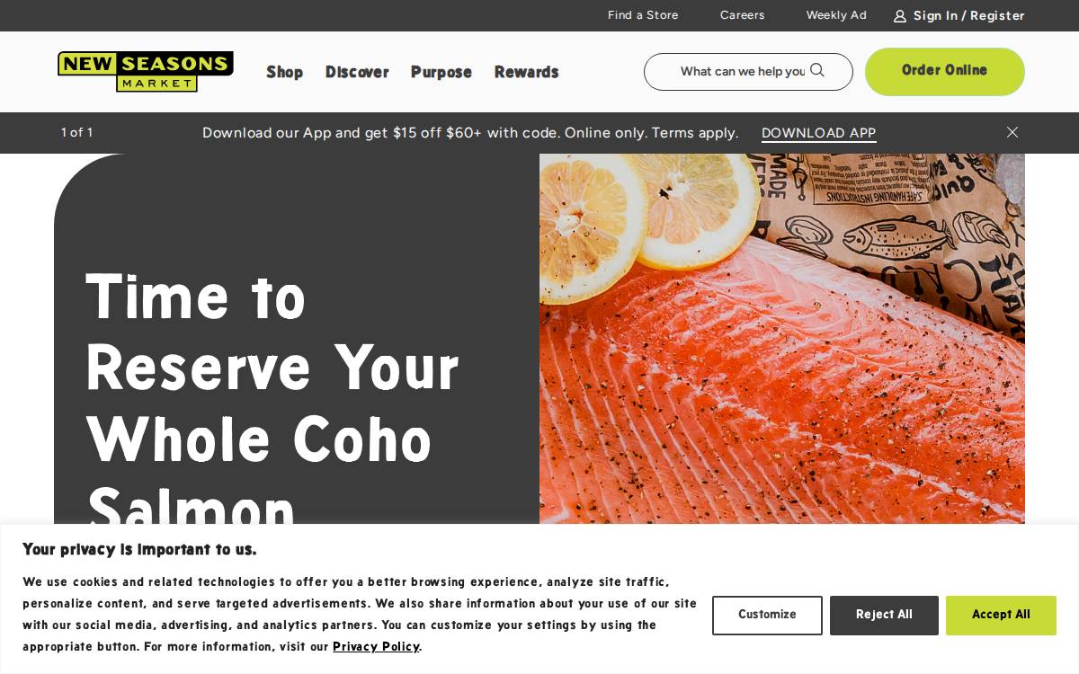 New Seasons Market website preview