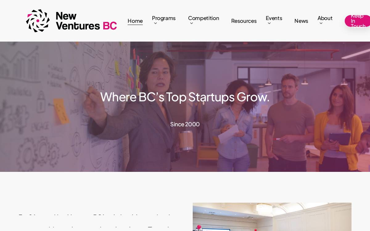 New Ventures BC website preview