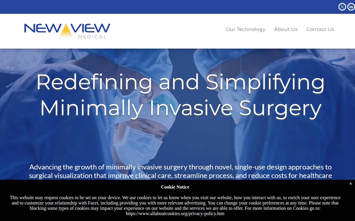 New View Surgical website preview