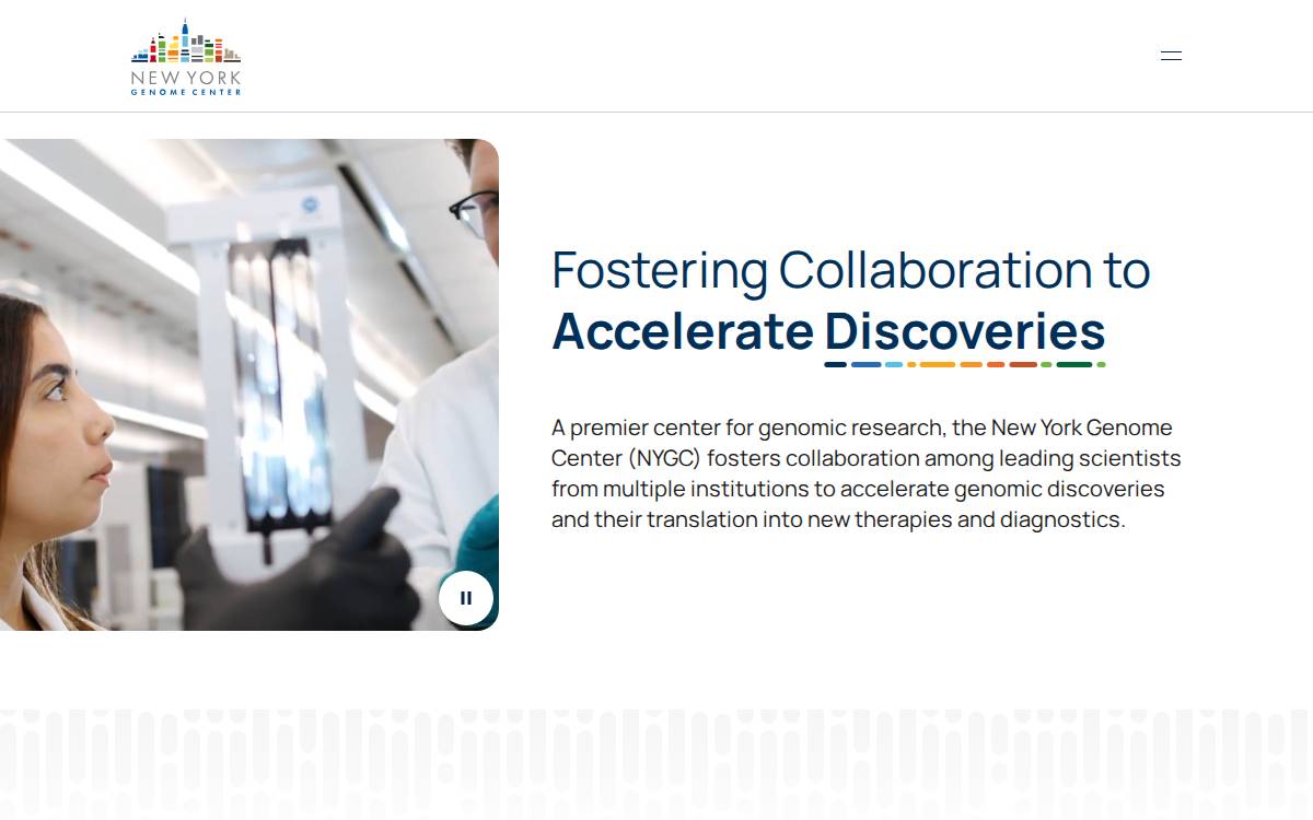 New York Genome Center website preview