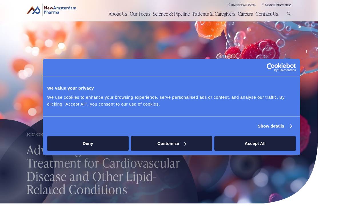 NewAmsterdam Pharma website preview