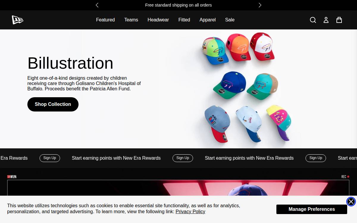 Neweracap website preview