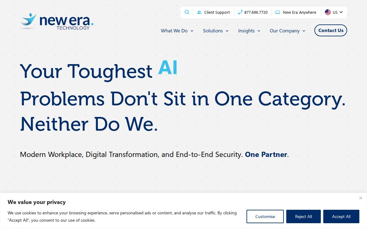 Neweratech website preview