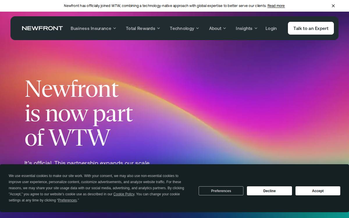 Newfront website preview