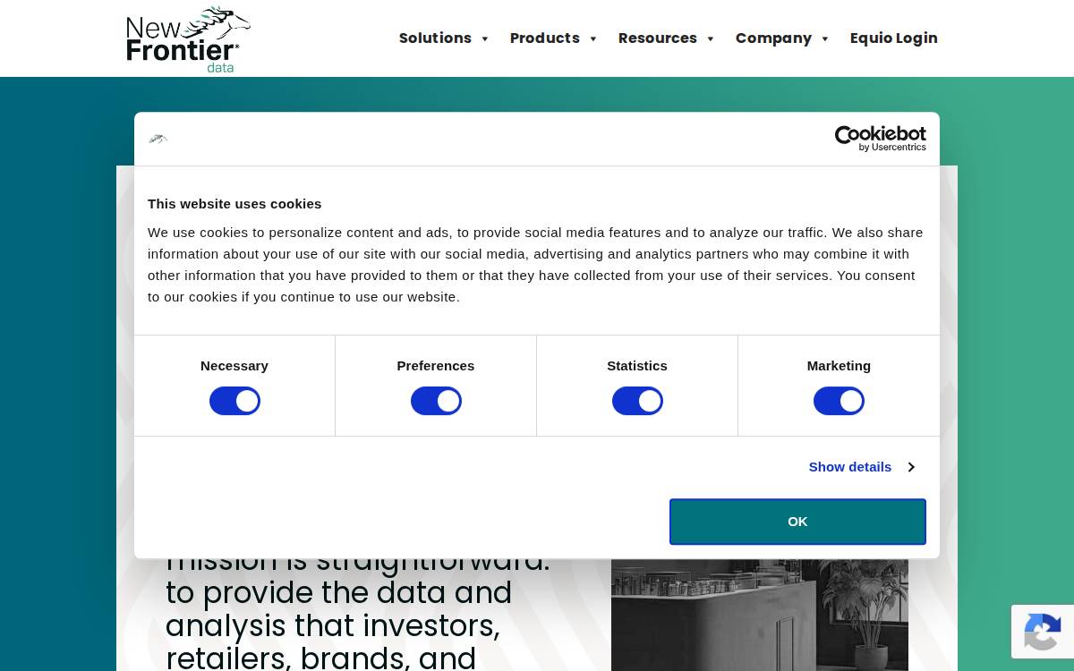 Newfrontierdata website preview