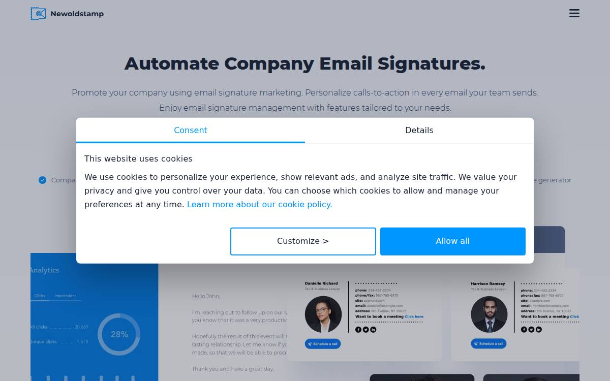 Newoldstamp website preview