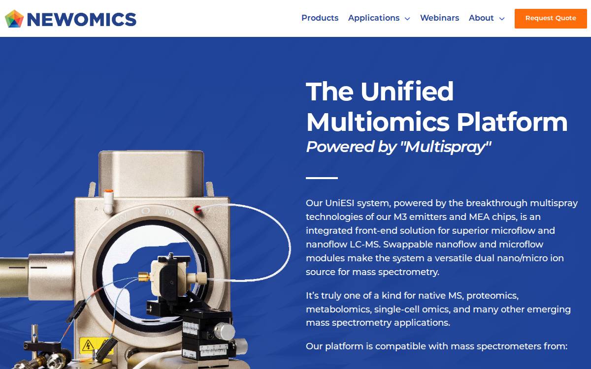 Newomics website preview