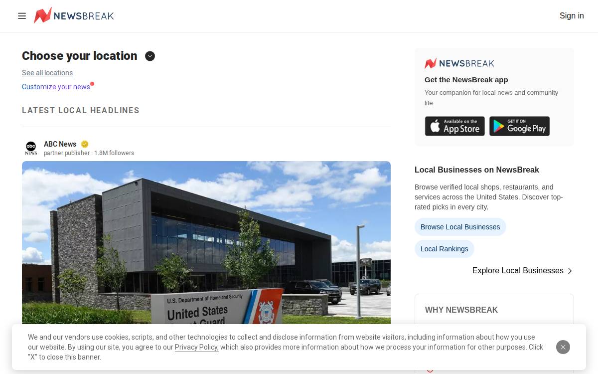 News Break website preview