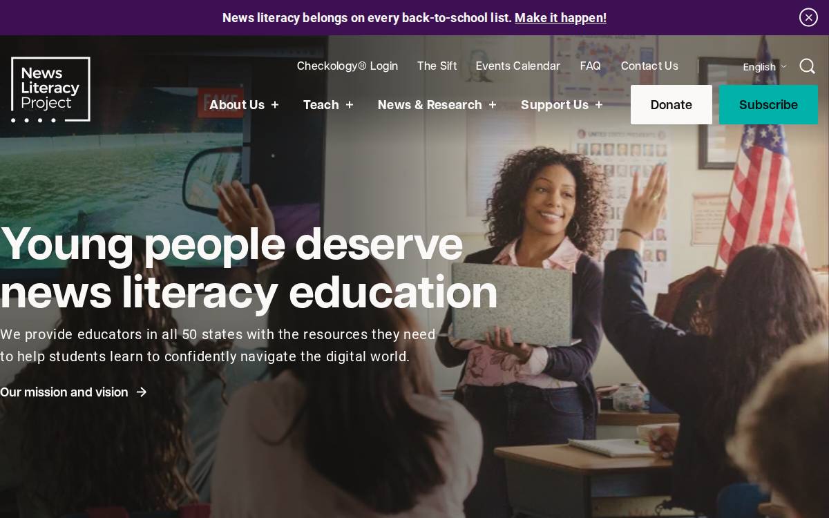 News Literacy Project website preview