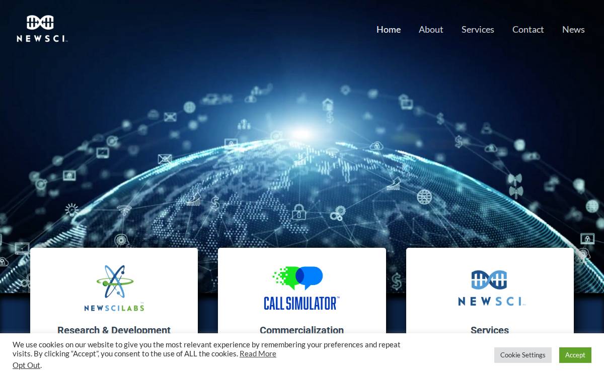 Newsci website preview