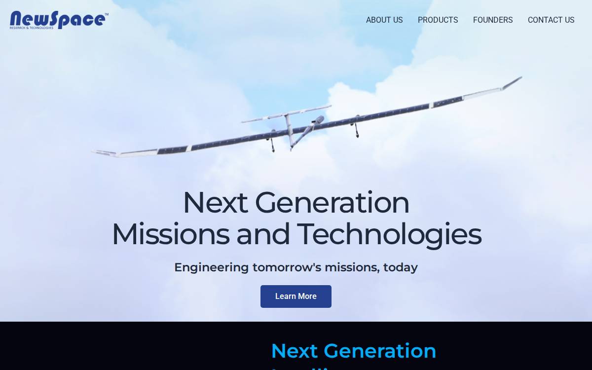 NewSpace Research and Technologies website preview