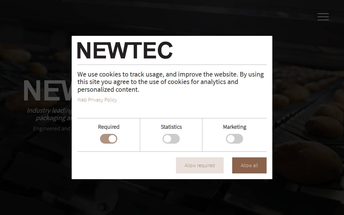 Newtec website preview