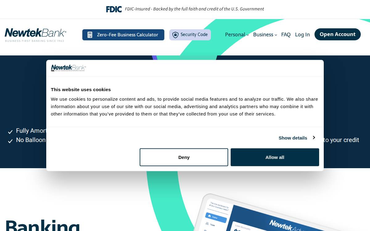Newtekbank website preview