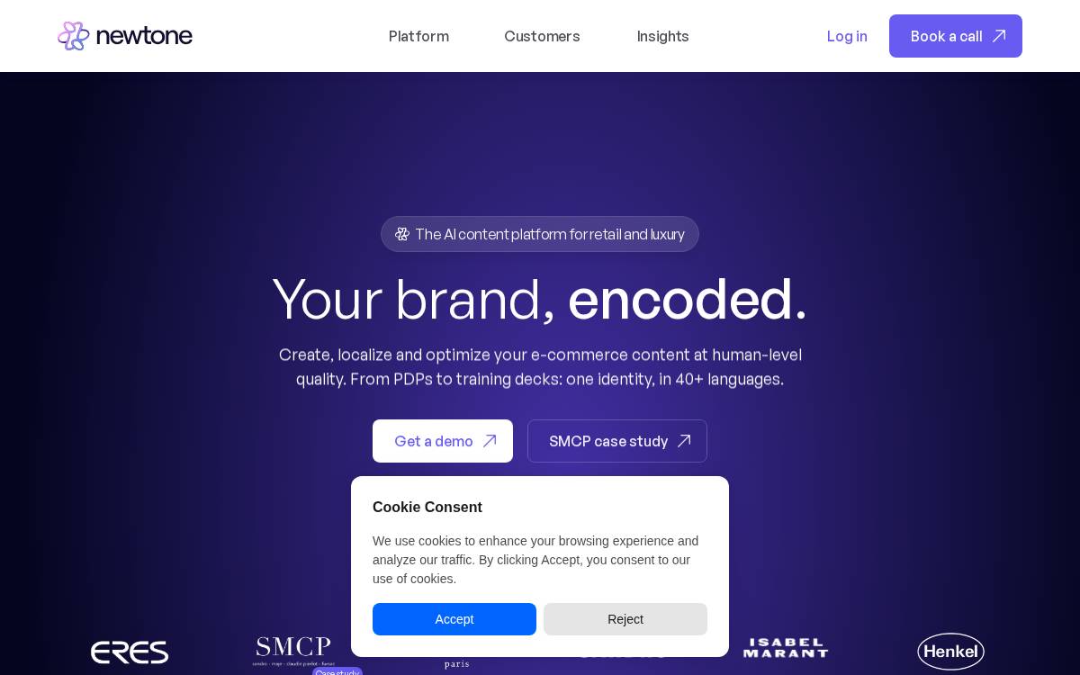 Newtone website preview