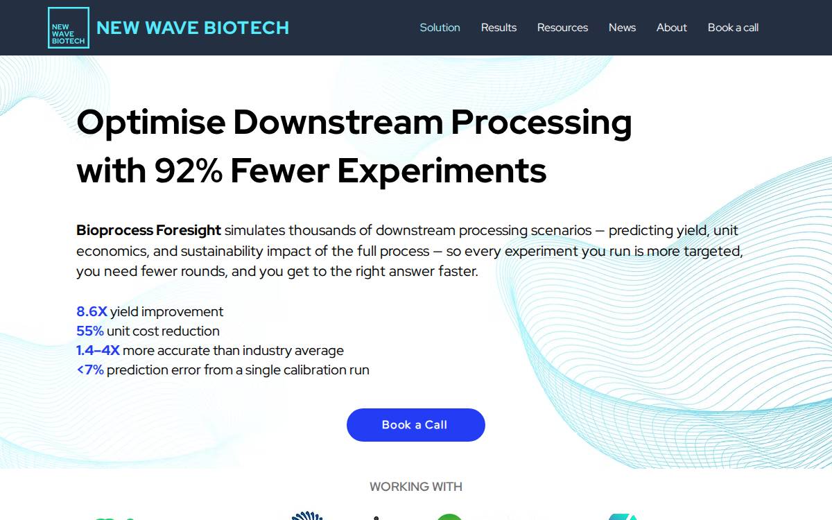 Newwavebiotech website preview