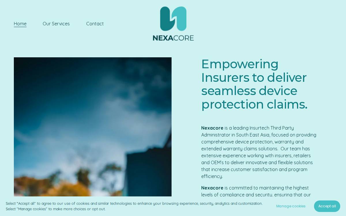 Nexacore website preview