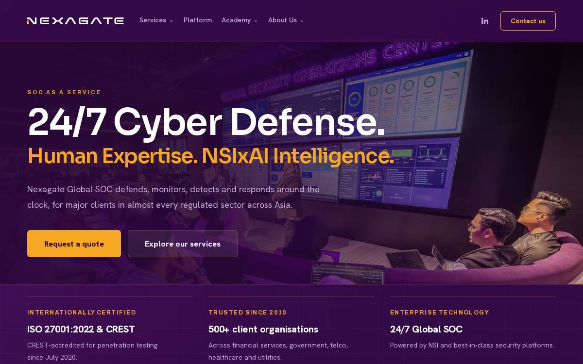 Nexagate website preview