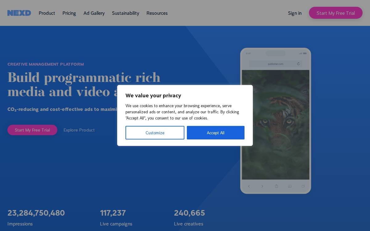NEXD website preview