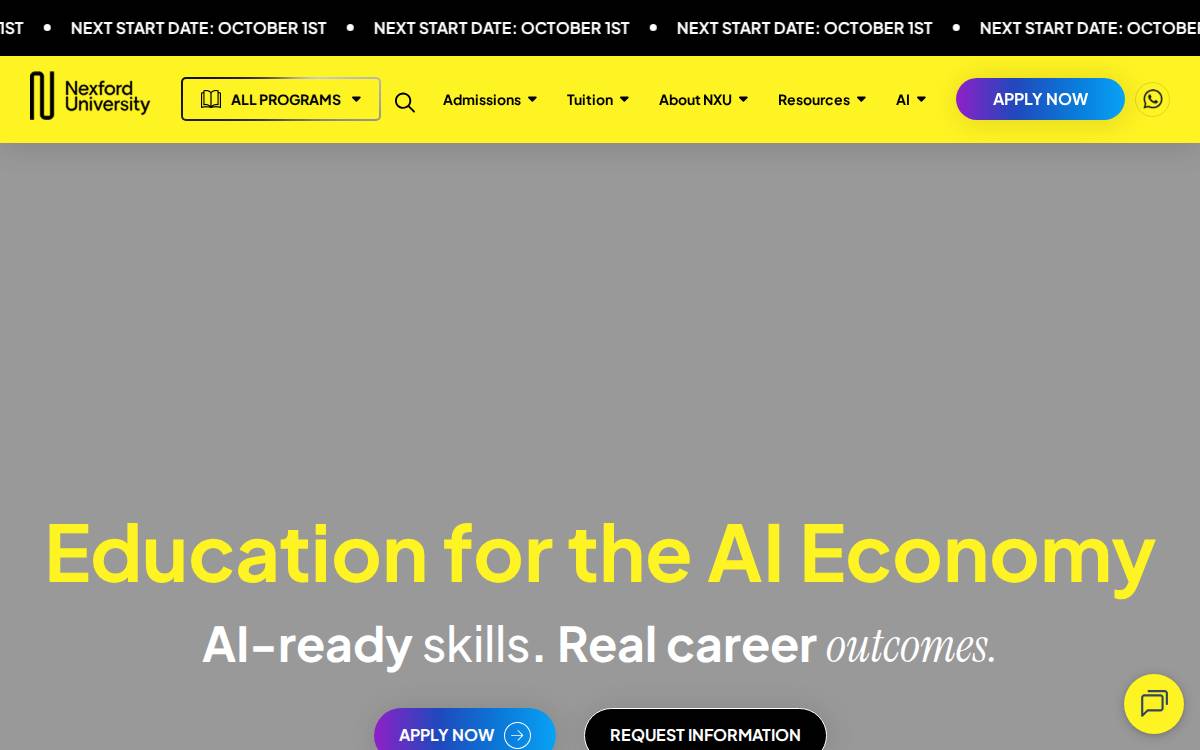 Nexford University website preview