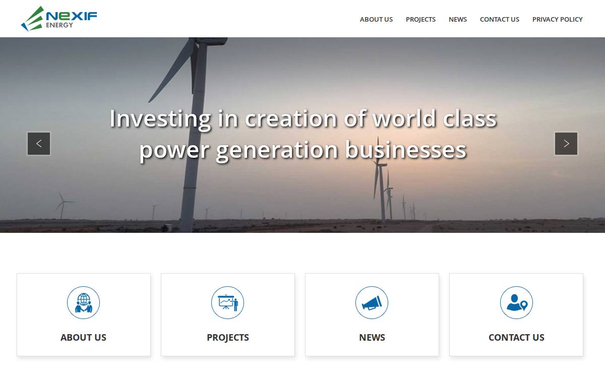 Nexif Energy website preview