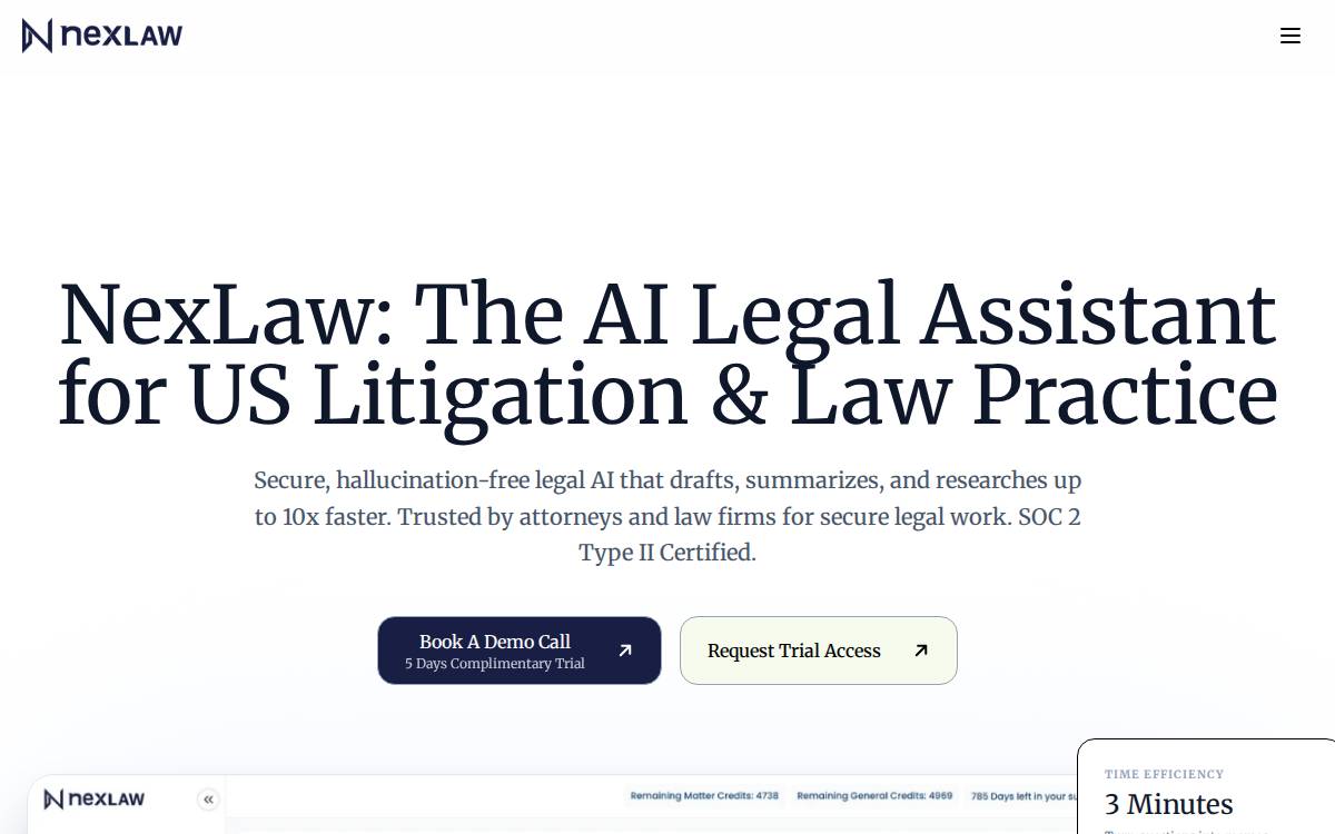 NEXLAW AI website preview