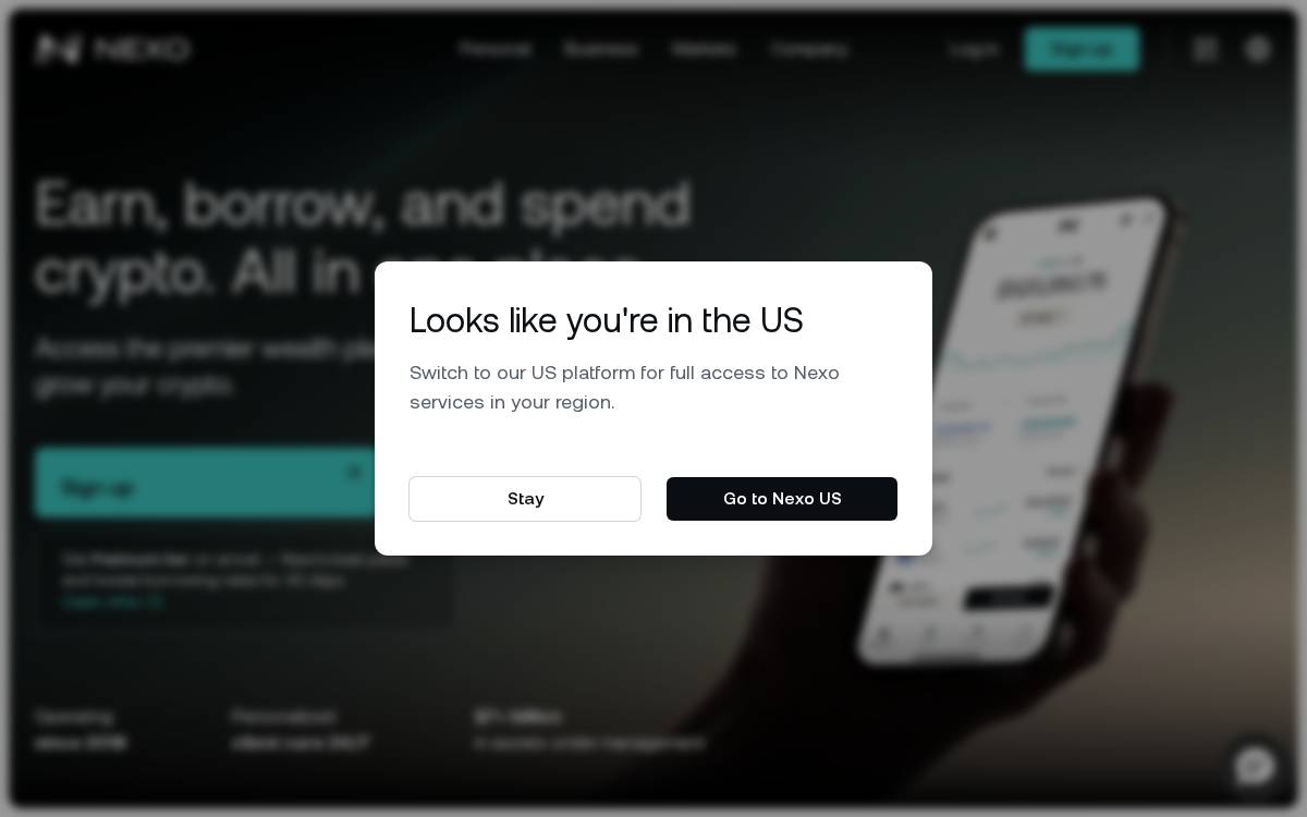 Nexo website preview