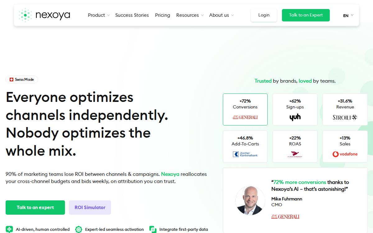 Nexoya website preview