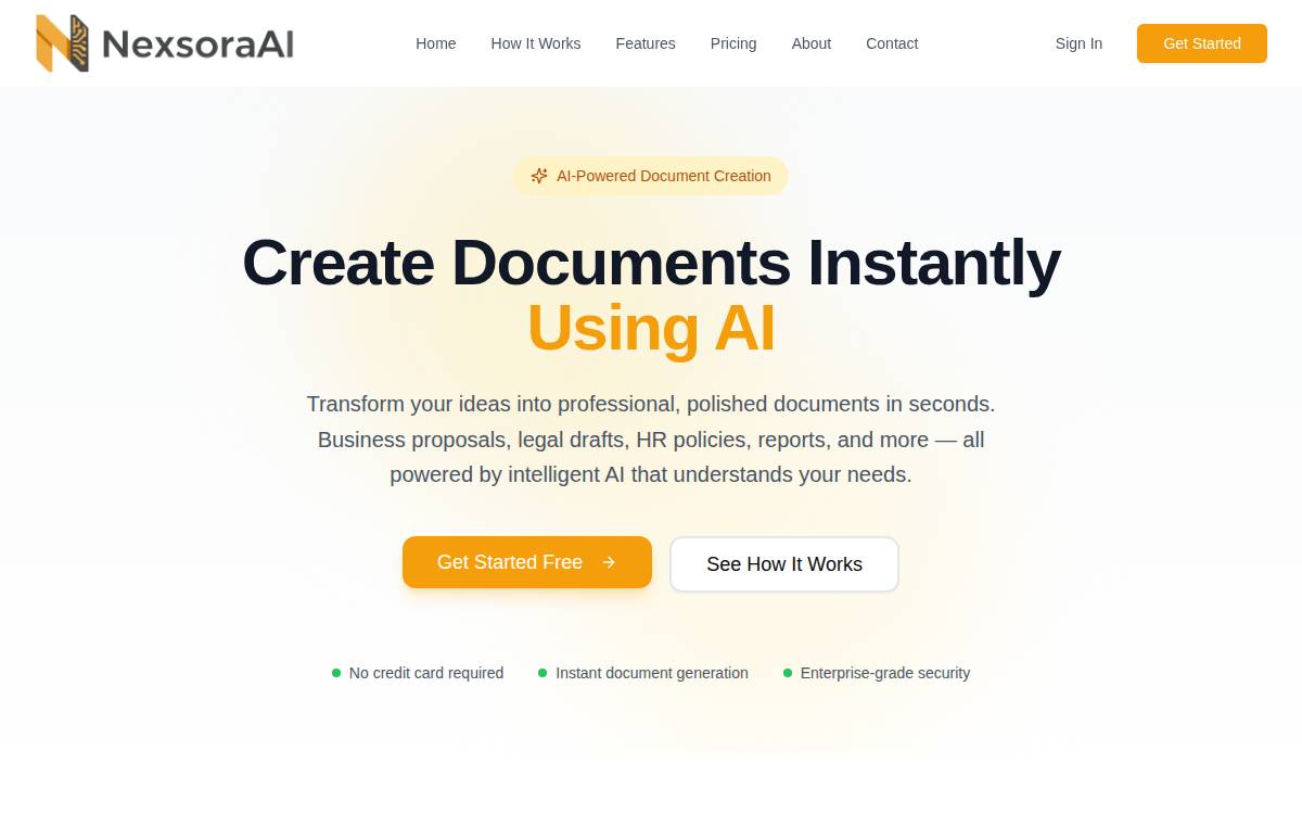 Nexsoraai website preview