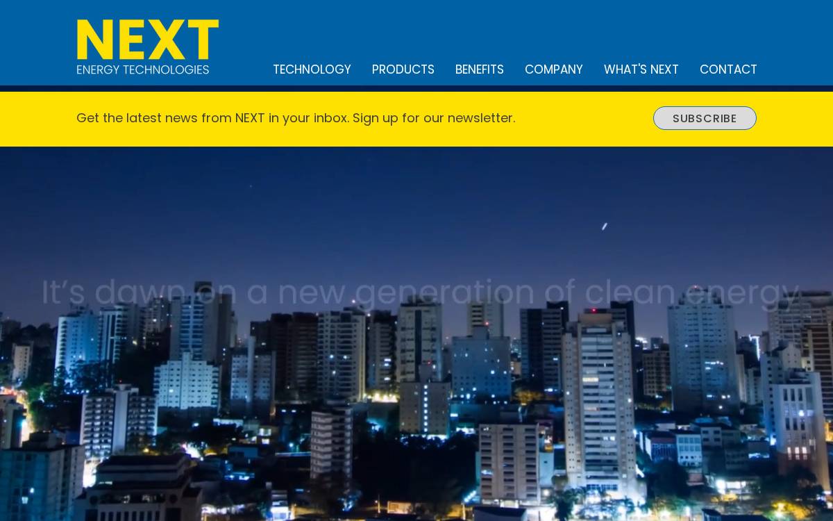 Next Energy Technologies website preview