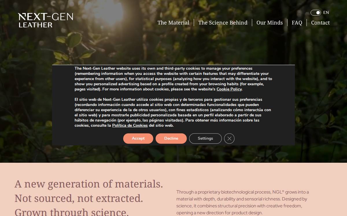 Next Genleather website preview