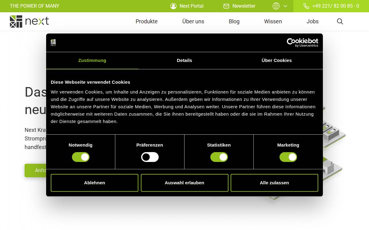 Next Kraftwerke GmbH website preview
