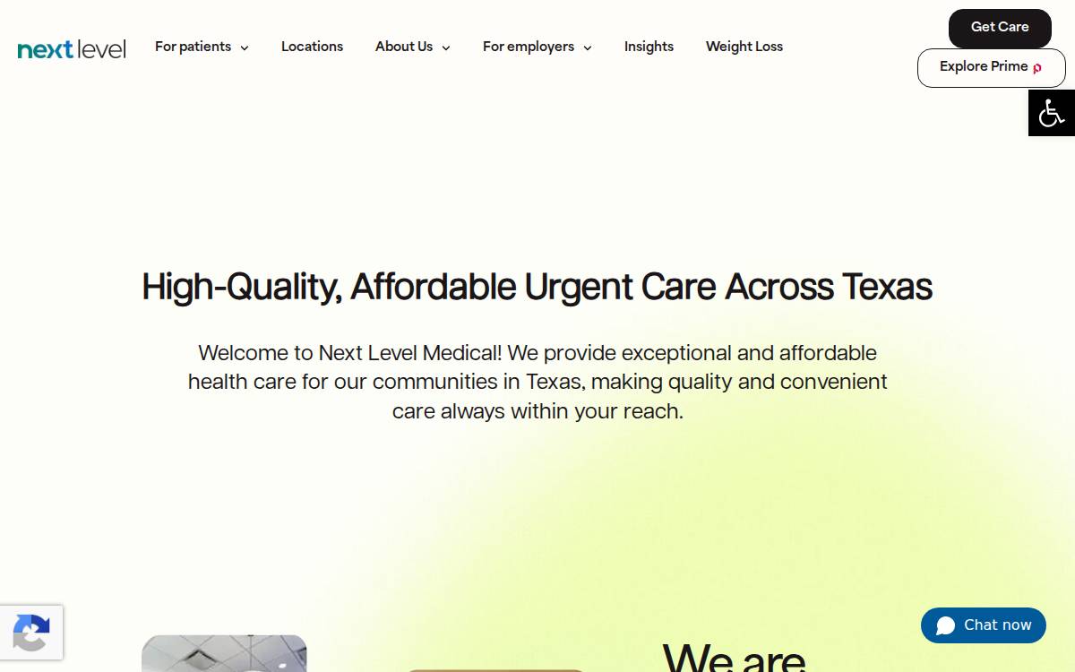 Next Level Urgent Care website preview