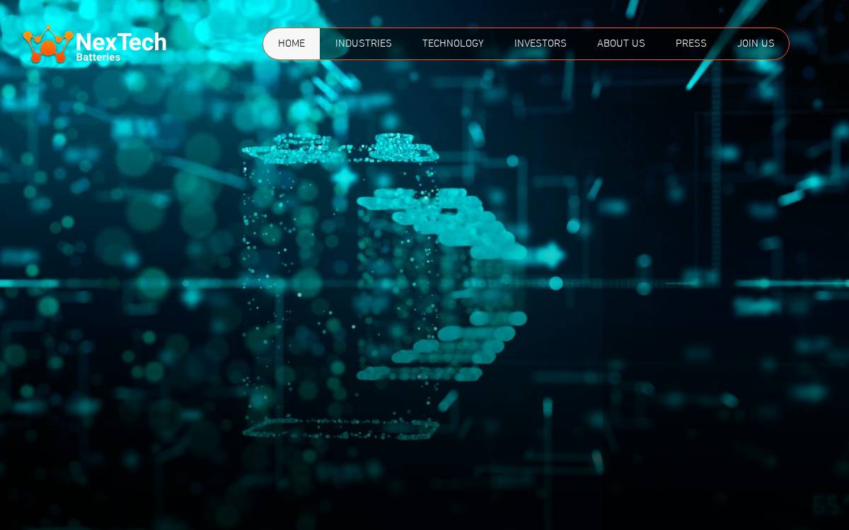 Nextech Batteries website preview