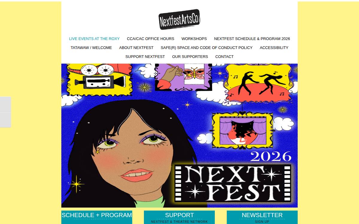 Nextfest Arts Company website preview