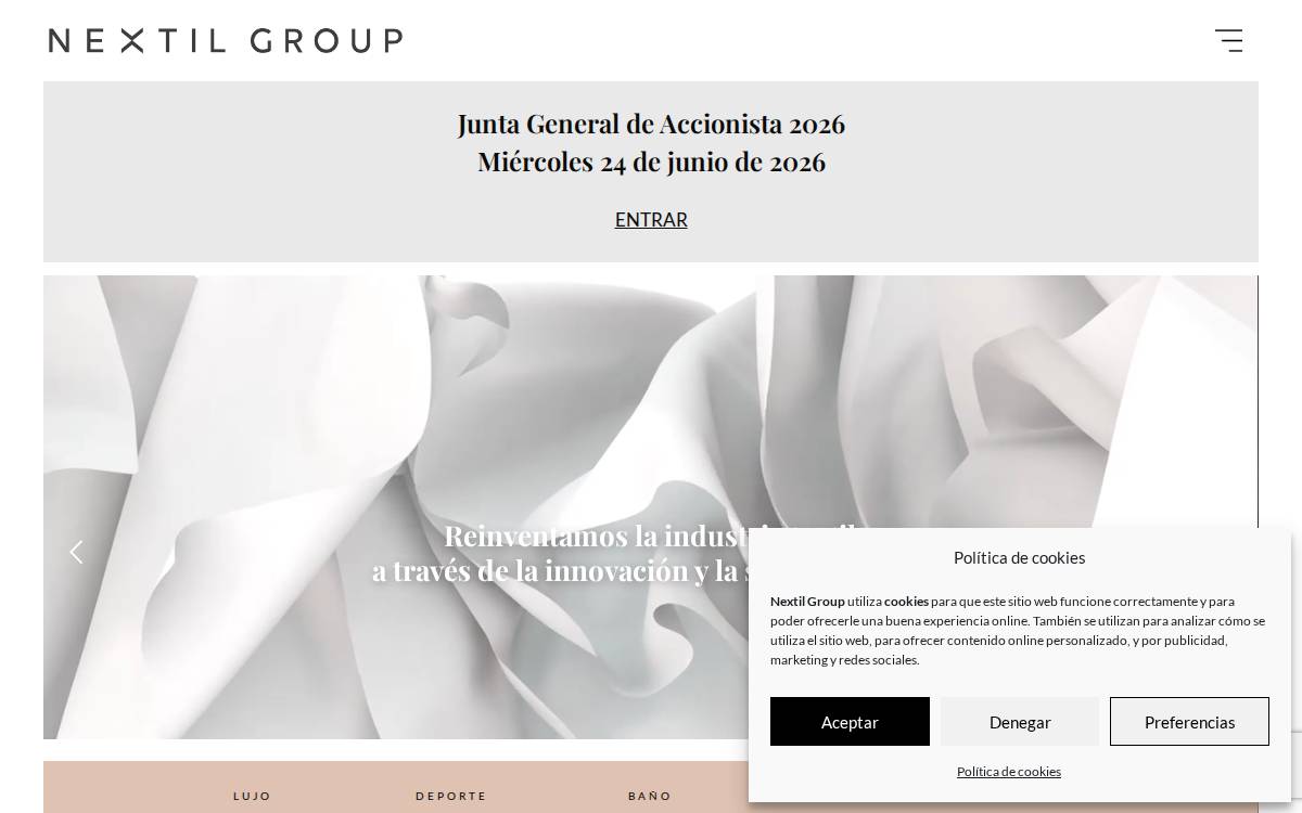 Nextil Group website preview