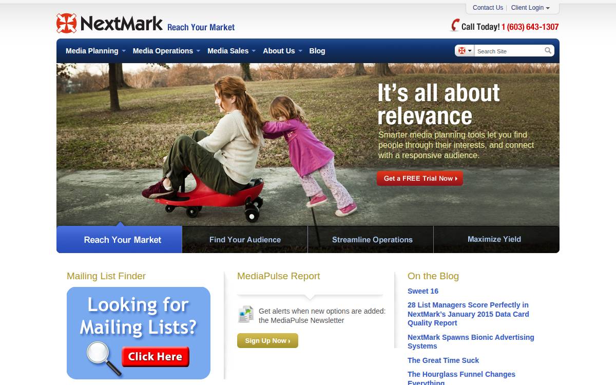 Nextmark website preview