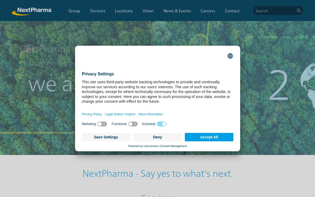 NextPharma website preview