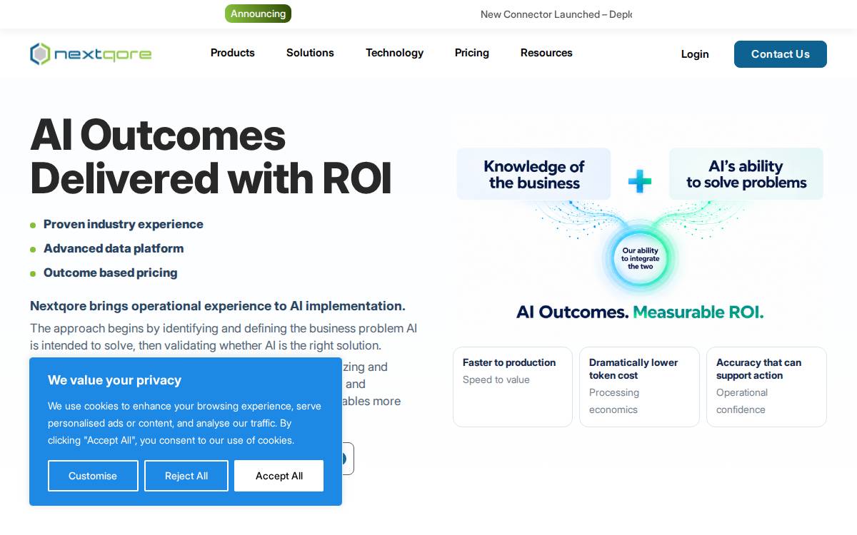 Nextqore website preview