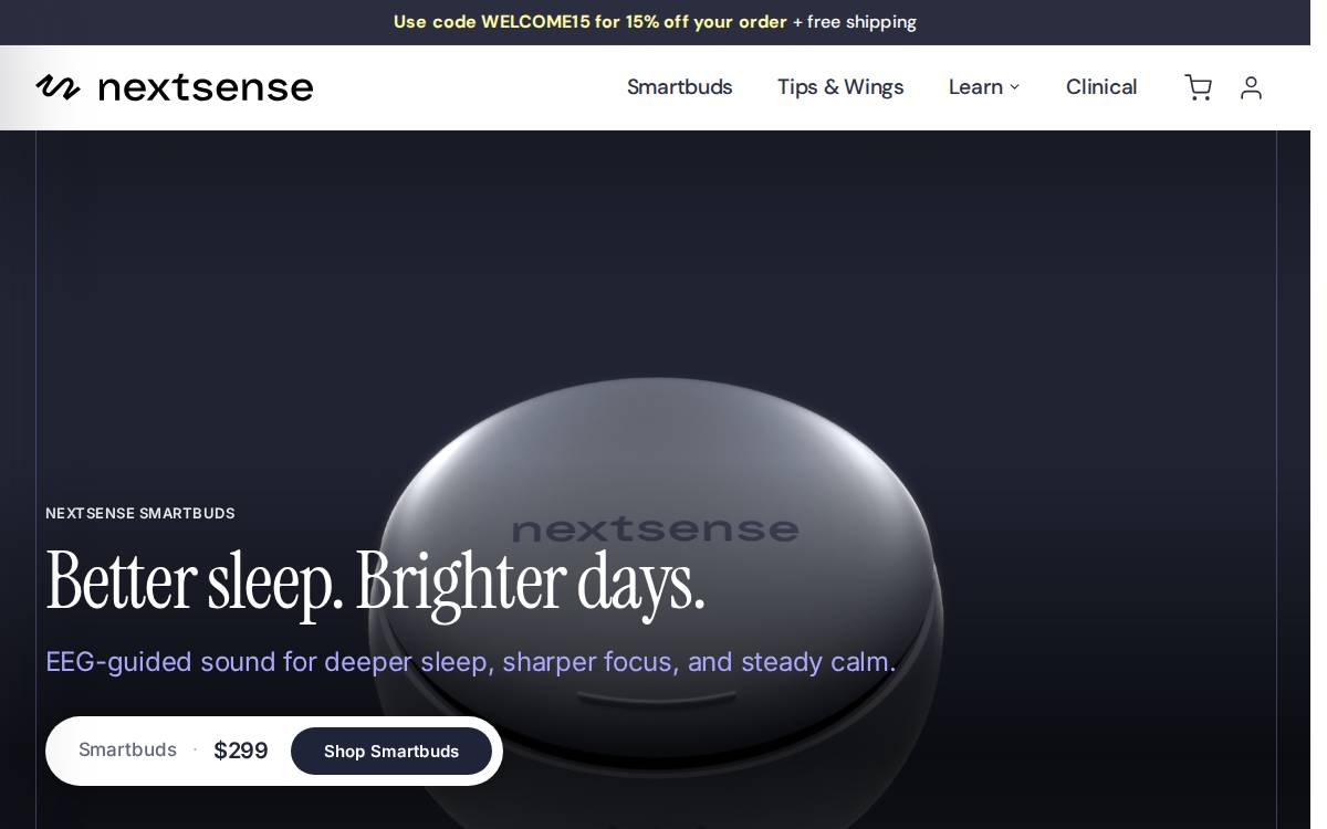 Nextsense website preview