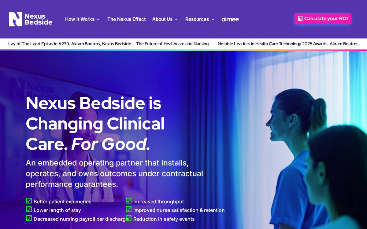 Nexus Bedside website preview