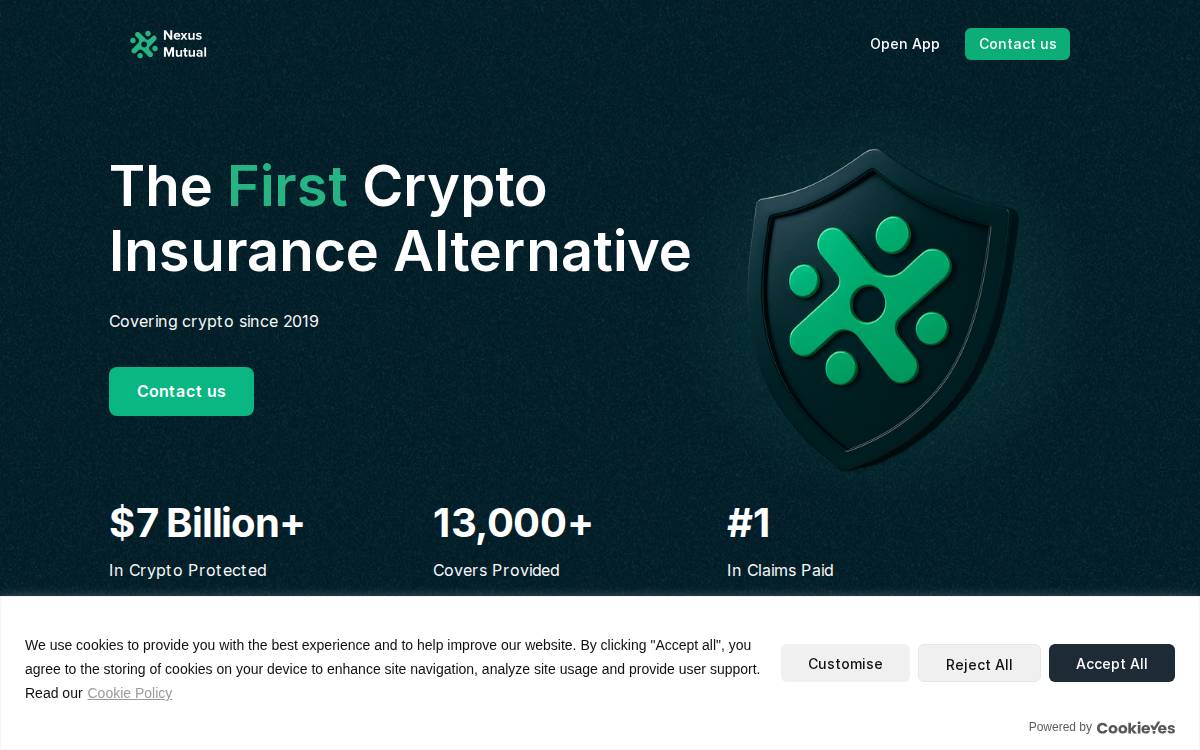 Nexus Mutual DeFi Seed website preview