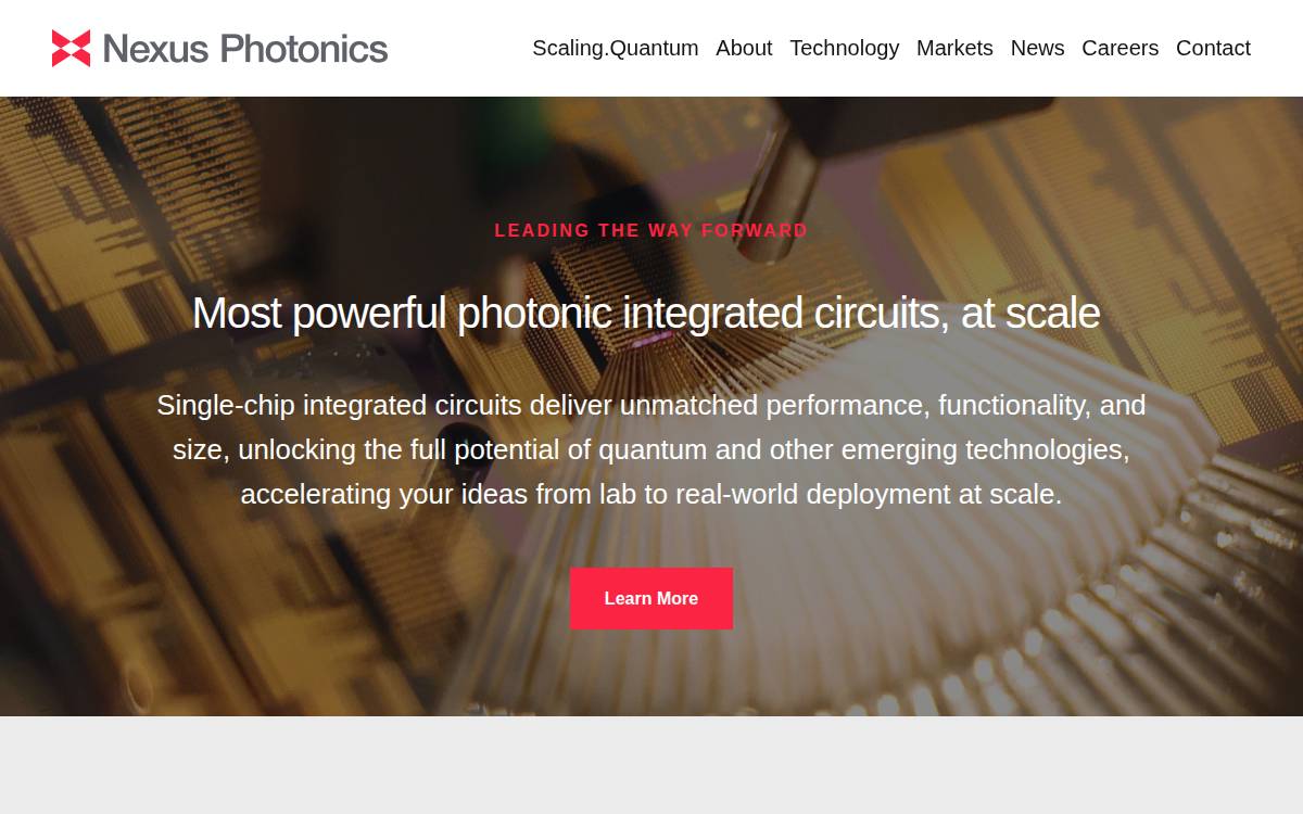 Nexus Photonics website preview