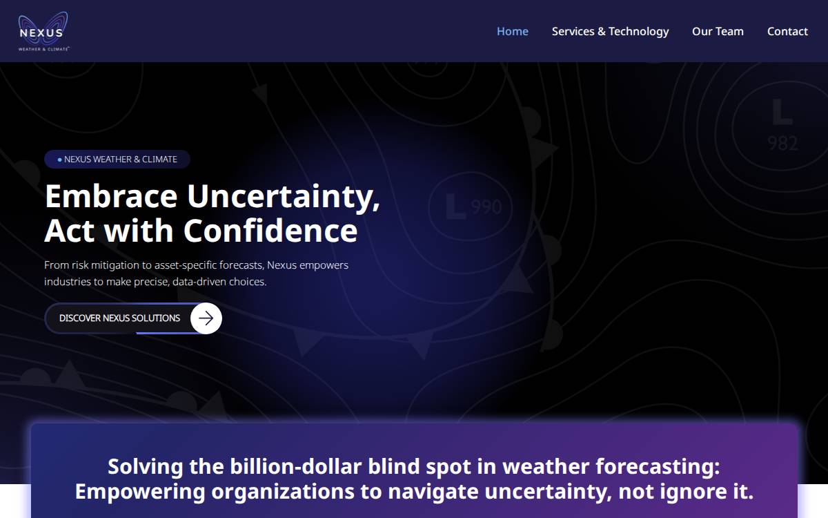 Nexus Weather and Climate website preview